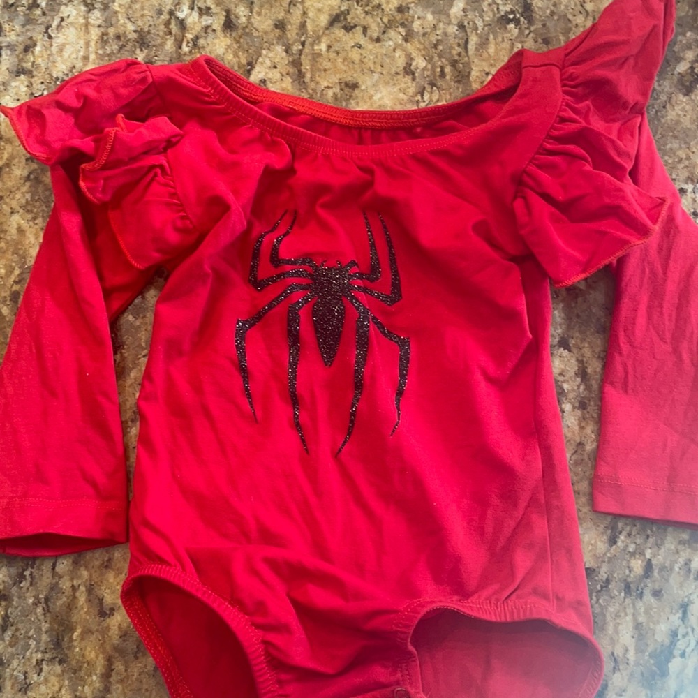 Spiderman Spidergirl Red ruffle onesie